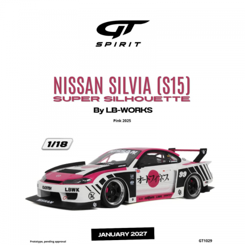 Macheta Macheta Nissan Silvia S15 — pink, scara 1:18, scara 1:18